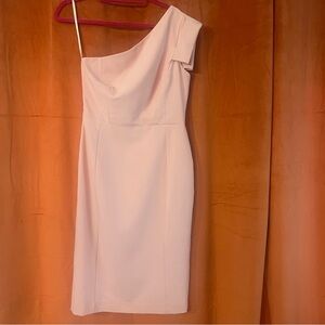 Black Halo Amelie Misty Pink one shoulder dress size 10